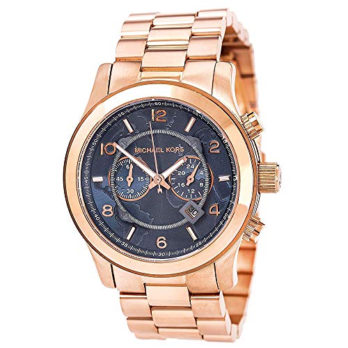 Michael Kors Runway Stop Hunger Quartz Blue Dial Rose Gold Steel Strap Watch For Men - MK8358 Buy Now By Michael Kors
