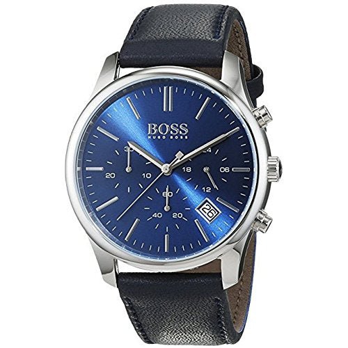 Hugo Boss Time One Blue Dial Black Leather Strap Watch for Men - 1513431 Buy Now By Hugo Boss