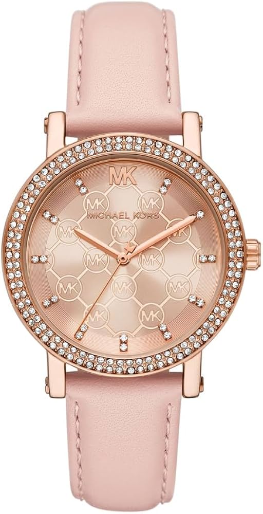 Michael Kors Corey Analog Rose Gold Dial Pink Leather Strap Watch For Women - MK2987 Buy Now By Michael Kors