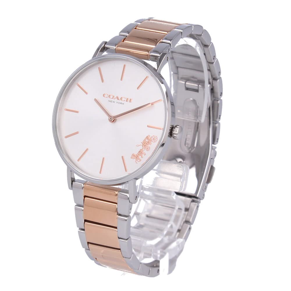 Coach Perry Silver Dial Two Tone Steel Strap Watch for Women - 14503346 Buy Now By Coach