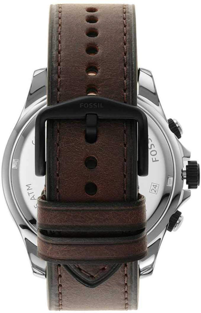 Fossil Dillinger Chronograph White Dial Brown Leather Strap Watch for Men - FS5674 Buy Now By Fossil