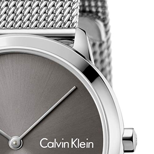 Calvin Klein Minimal Grey Dial Silver Mesh Bracelet Watch for Men - K3M211Y3 Buy Now By Calvin Klein