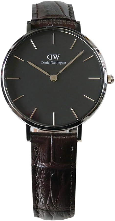 Daniel Wellington Classic Petite York Black Dial Brown Leather Strap Watch For Women - DW00100182 Buy Now By Daniel Wellington