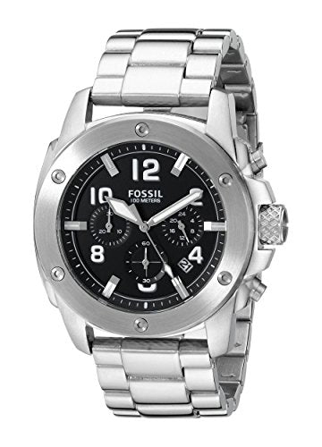 Fossil Modern Machine Black Dial Silver Steel Strap Watch for Men - FS4926 Buy Now By Fossil