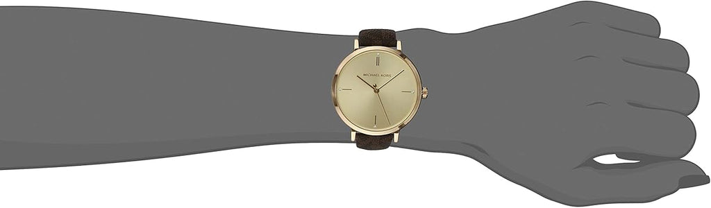 Michael Kors Jayne Three Hand Gold Dial Brown Leather Strap Watch For Women - MK7129 Buy Now By Michael Kors