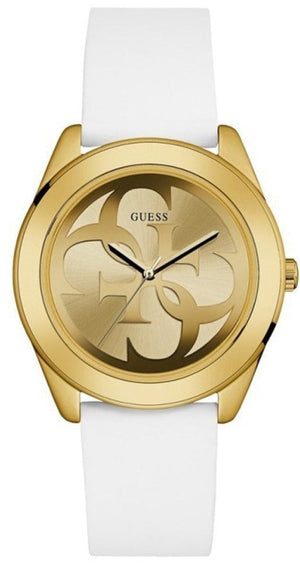 Guess G-Twist Gold Dial White Rubber Strap Watch for Women - W0911L7 Buy Now By Guess