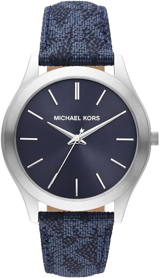 Michael Kors Slim Runway Analog Blue Dial Blue Leather Strap Watch For Men - MK8907 Buy Now By Michael Kors