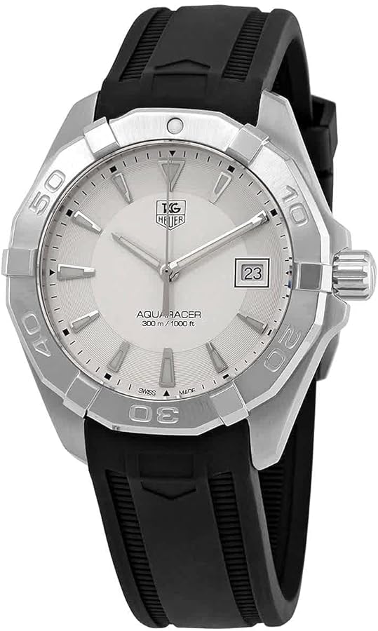 Tag Heuer Aquaracer Quartz White Dial Black Rubber Strap Watch for Men - WAY1111.FT8021 Buy Now By Tag Heuer
