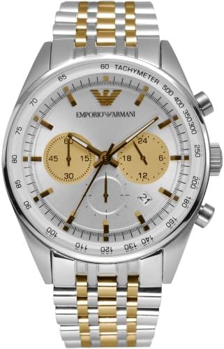 Emporio Armani Sportivo Chronograph Silver Dial Two Tone Steel Strap Watch For Men - AR5999 Buy Now By Emporio Armani
