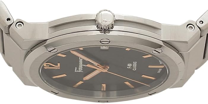 Salvatore Ferragamo F-80 Classic Black Dial Silver Steel Strap Watch for Men - SFDT02423 Buy Now By Salvatore Ferragamo