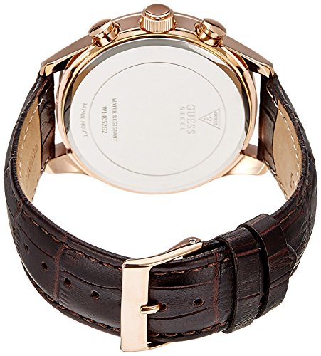 Guess Analog Chronograph Brown Dial Brown Leather Strap Watch For Men - W14052G2 Buy Now By Guess