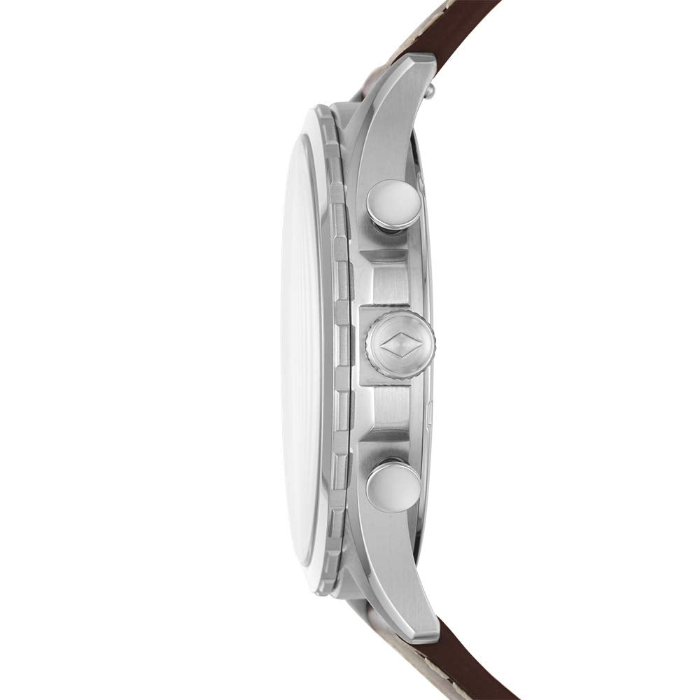 Fossil Forrester Chronograph White Dial Brown Leather Strap Watch for Men - FS5696 Buy Now By Fossil