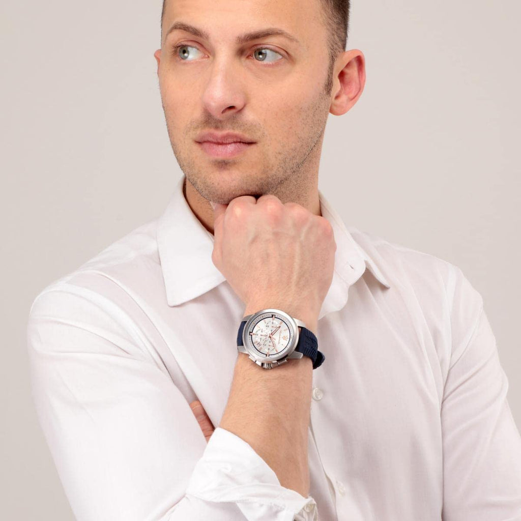 Maserati Successo Chronograph White Dial Blue Rubber Strap Watch For Men - R8871621013 Buy Now By Maserati