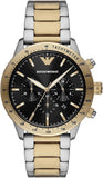 Emporio Armani Analog Chronograph Black Dial Two Tone Steel Strap Watch For Men - AR11521 Buy Now By Emporio Armani