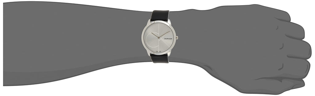Calvin Klein Minimal Black Dial Black Leather Strap Watch for Men - K3M211C3 Buy Now By Calvin Klein