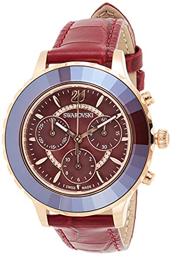 Swarovski Octea Lux Chrono Red Dial Red Leather Strap Watch for Women - 5547642 Buy Now By Swarovski