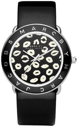 Marc Jacobs Amy Black Dial Black Leather Strap Watch for Women - MBM1163 Buy Now By Marc Jacobs