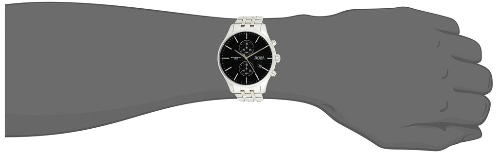 Hugo Boss Associate Black Dial Silver Steel Strap Watch for Men - 1513869 Buy Now By Hugo Boss