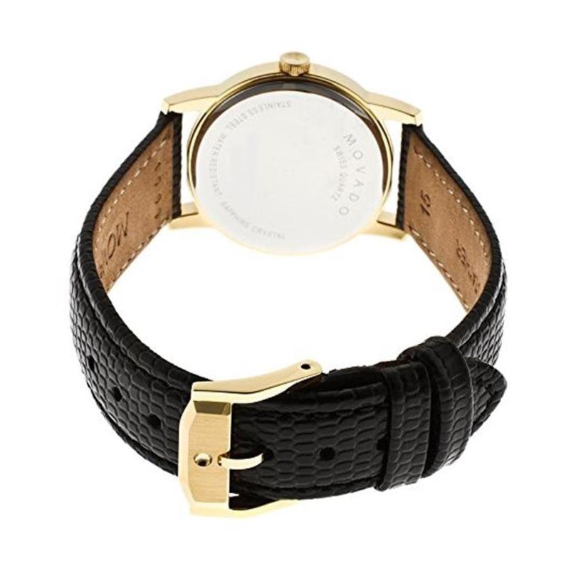 Movado Museum Black Dial Black Leather Strap Watch For Women - 2100006 Buy Now By Movado