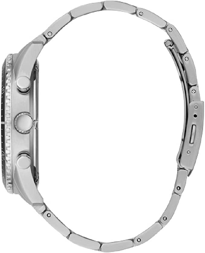 Guess Odyssey Black Dial Silver Steel Strap Watch For Men - W1107G1 Buy Now By Guess