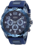 Guess Velocity Chronograph Blue Dial Blue Rubber Steel Strap Watch for Men - W0599G4 Buy Now By Guess