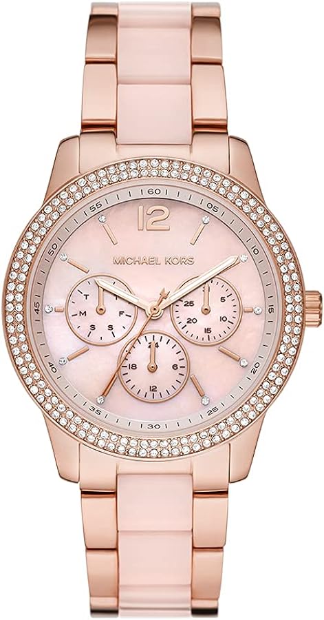 Michael Kors Tibby Chronograph Rose Gold Dial Two Tone Steel Strap Watch For Women - MK6828 Buy Now By Michael Kors