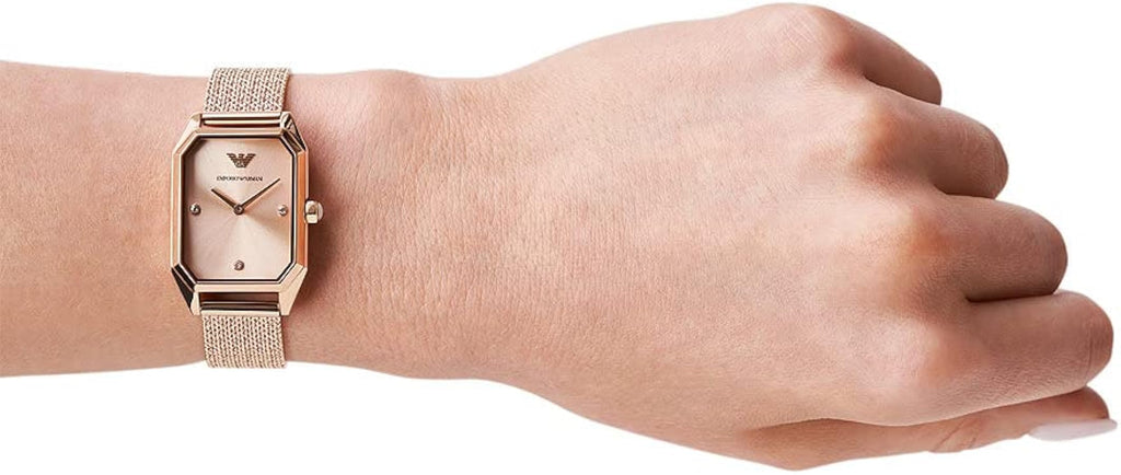 Emporio Armani Joy Quartz Rose Gold Dial Rose Gold Mesh Bracelet Watch For Women - AR11347 Buy Now By Emporio Armani