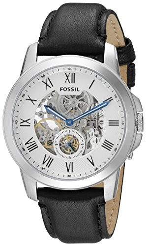Fossil Grant Skeleton White Dial Black Leather Strap Watch for Men - ME3053 Buy Now By Fossil