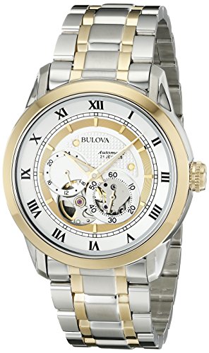 Bulova BVA Skeleton Silver Dial Two Tone Steel Strap Watch for Men - 98A230 Buy Now By Bulova