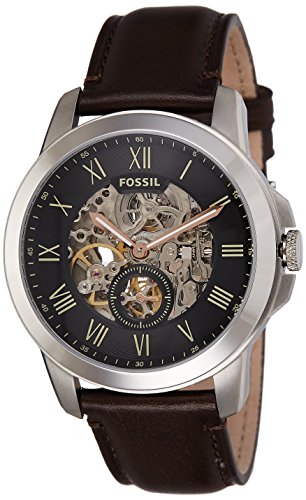 Fossil Grant Automatic Skeleton Black Dial Brown Leather Strap Watch for Men - ME3095 Buy Now By Fossil
