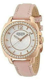 Coach Boyfriend Mother of Pearl White Dial Pink Leather Strap Watch for Women - 14503151 Buy Now By Coach