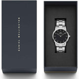 Daniel Wellington Iconic Link Black Dial Silver Steel Strap Watch for Women - DW00100204 Buy Now By Daniel Wellington