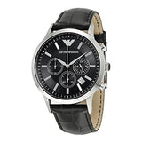 Emporio Armani Renato Chronograph Black Dial Black Leather Strap Watch For Men - AR2447 Buy Now By Emporio Armani