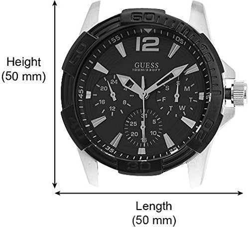 Guess Oasis Black Dial Black Rubber Strap Watch for Men - W0366G1 Buy Now By Guess