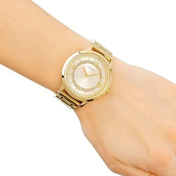 Guess Montauk Gold Dial Gold Steel Strap Watch for Women - W0933L2 Buy Now By Guess