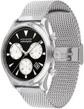 Movado Heritage Calendoplan Chronograph Black Dial Silver Mesh Strap Watch for Men - 3650097 Buy Now By Movado