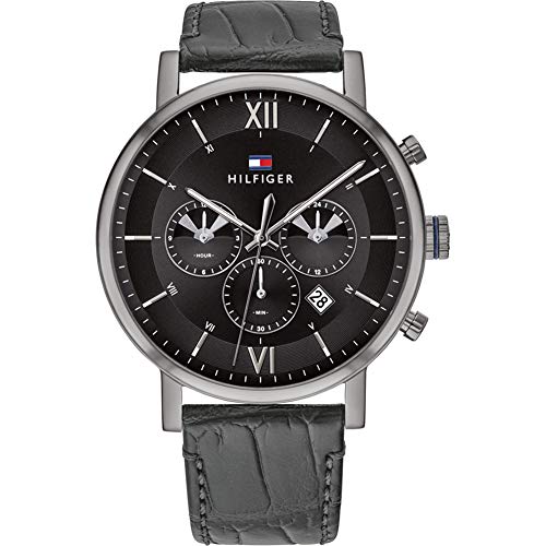 Tommy Hilfiger Evan Black Dial Black Leather Strap Watch for Men - 1710395 Buy Now By Tommy Hilfiger