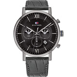 Tommy Hilfiger Evan Black Dial Black Leather Strap Watch for Men - 1710395 Buy Now By Tommy Hilfiger