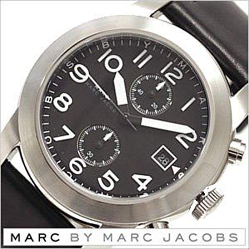 Marc Jacobs Larry Chronograph Black Dial Black Leather Strap Watch for Men - MBM5033 Buy Now By Marc Jacobs