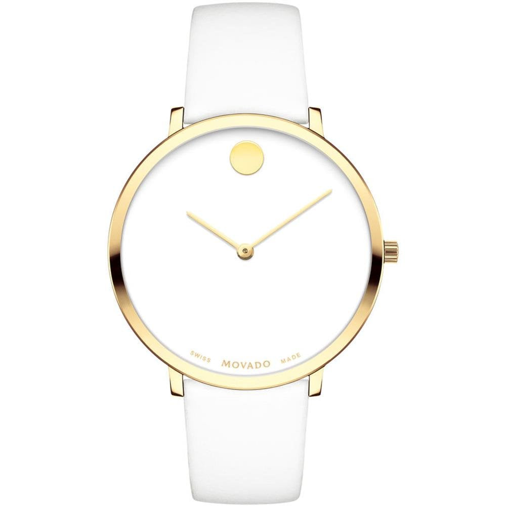 Movado 70th Anniversary Limited Edition White Dial White Leather Strap Watch For Women - 0607138 Buy Now By Movado
