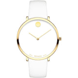 Movado 70th Anniversary Limited Edition White Dial White Leather Strap Watch For Women - 0607138 Buy Now By Movado