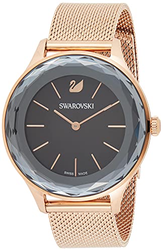 Swarovski Octea Nova Black Dial Rose Gold Mesh Bracelet Watch for Women - 5430424 Buy Now By Swarovski