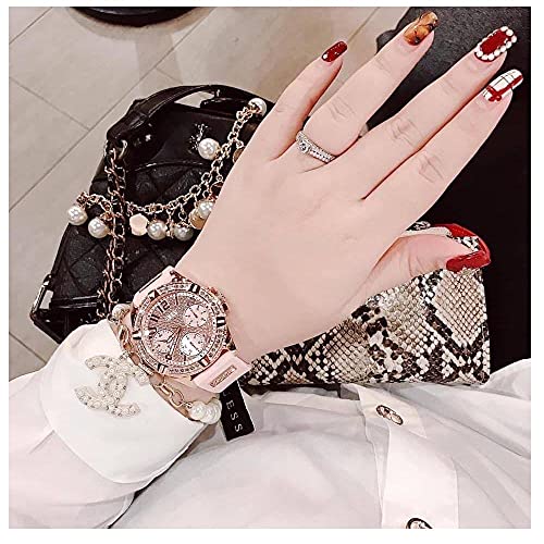 Guess Frontier Diamonds Rose Gold Dial Pink Rubber Strap Watch For Women - W1160L5 Buy Now By Guess