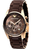 Emporio Armani Sportivo Chronograph Brown Dial Brown Silicone Strap Watch For Men - AR5891 Buy Now By Emporio Armani