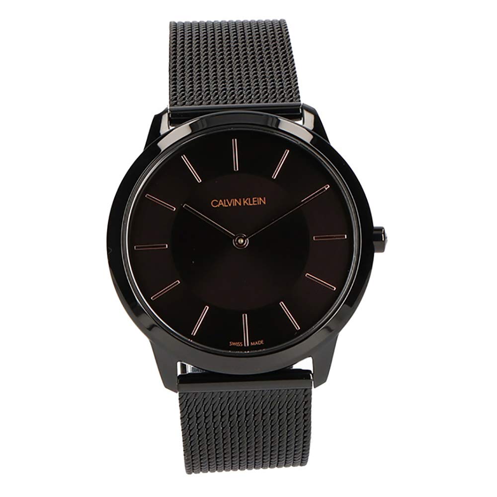 Calvin Klein Minimal Black Dial Black Mesh Bracelet Watch for Men - K3M21421 Buy Now By Calvin Klein