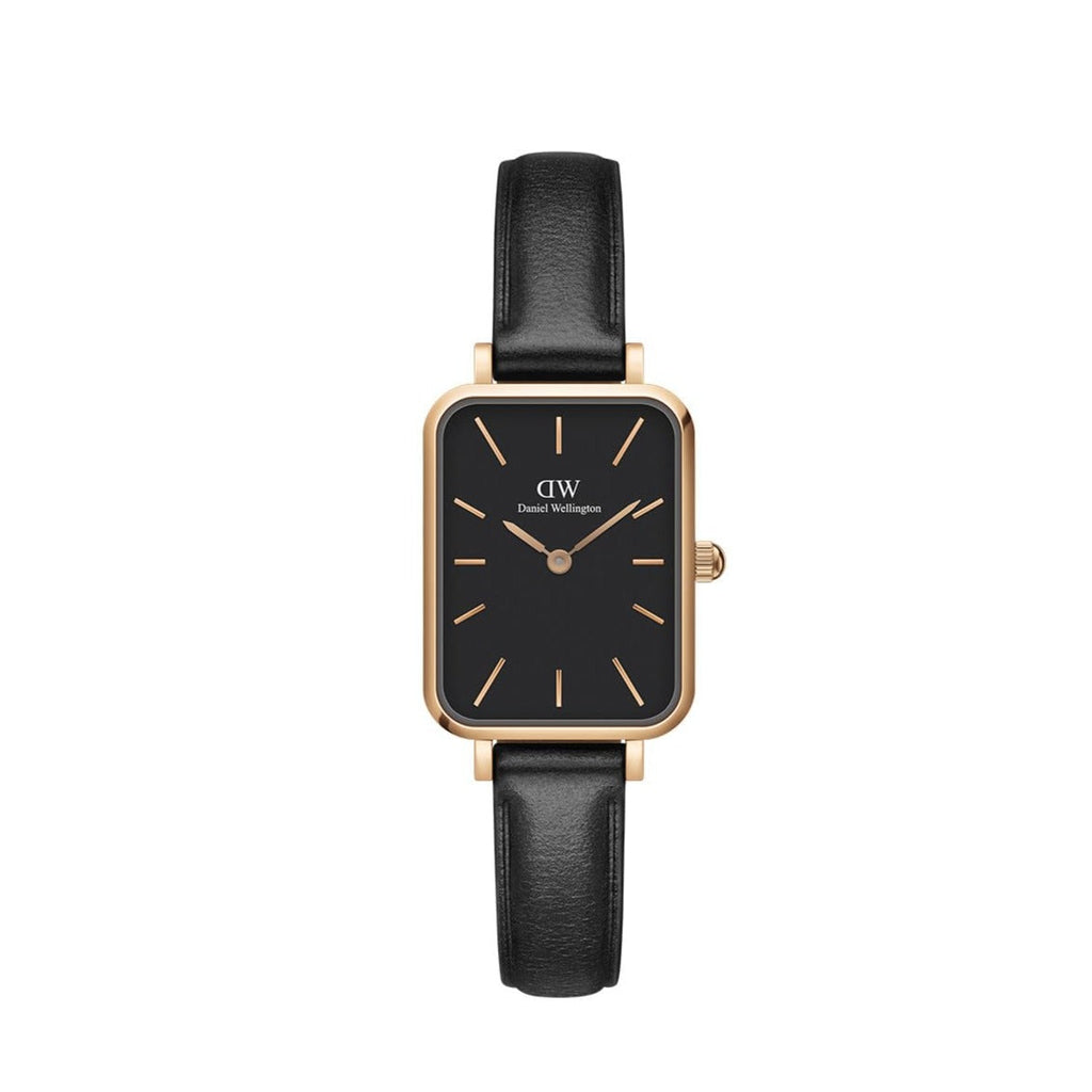 Daniel Wellington Quadro Black Dial Black Leather Strap Watch For Women - DW00100449 Buy Now By Daniel Wellington