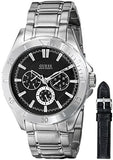 Guess Chronograph Black Dial Silver Steel Strap Watch for Men - W0193G2 Buy Now By Guess
