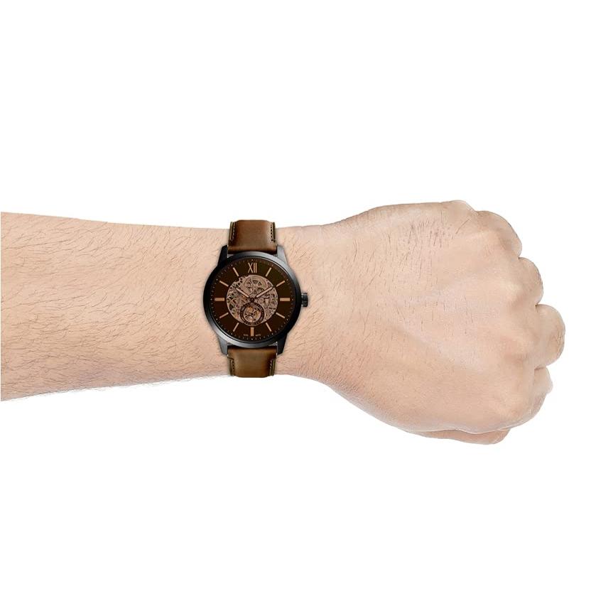 Fossil Townsman Automatic Black Dial Brown Leather Strap Watch for Men - ME3155 Buy Now By Fossil