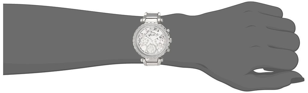 Guess Solstice Diamonds Silver Dial Silver Steel Strap Watch for Women - GW0403L1 Buy Now By Guess