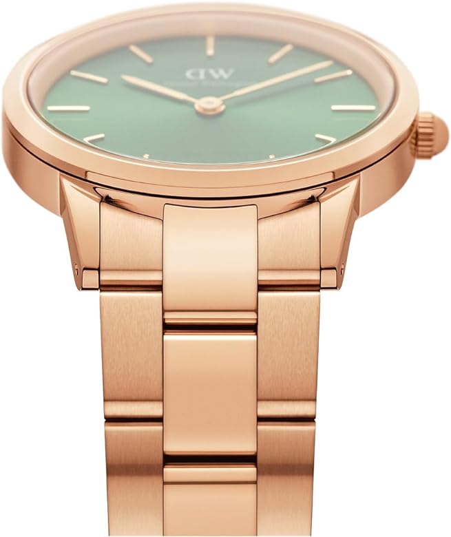 Daniel Wellington Iconic Link Emerald Green Dial Rose Gold Steel Strap Watch For Women - DW00100421 Buy Now By Daniel Wellington